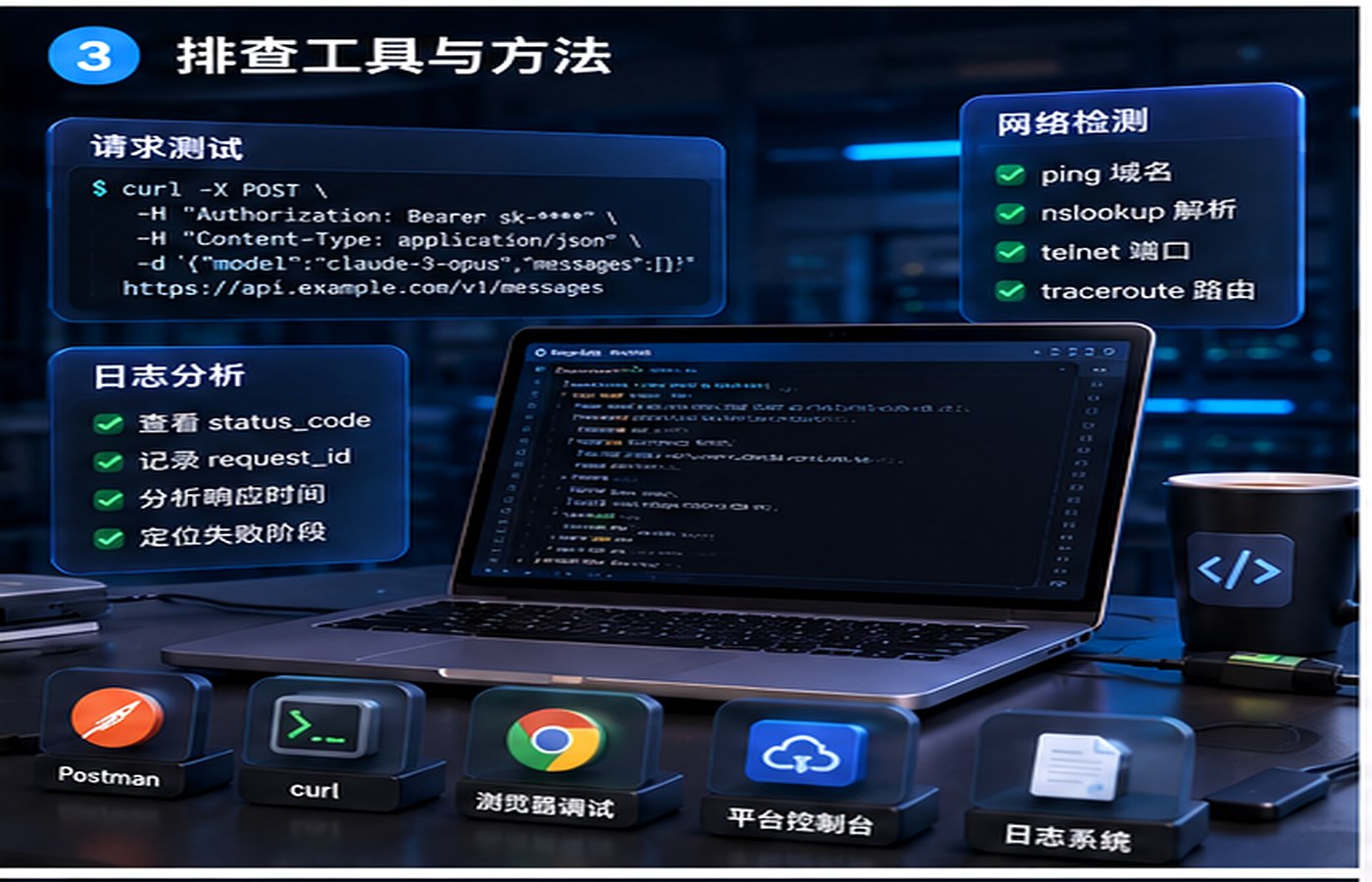 排查工具与最小请求测试