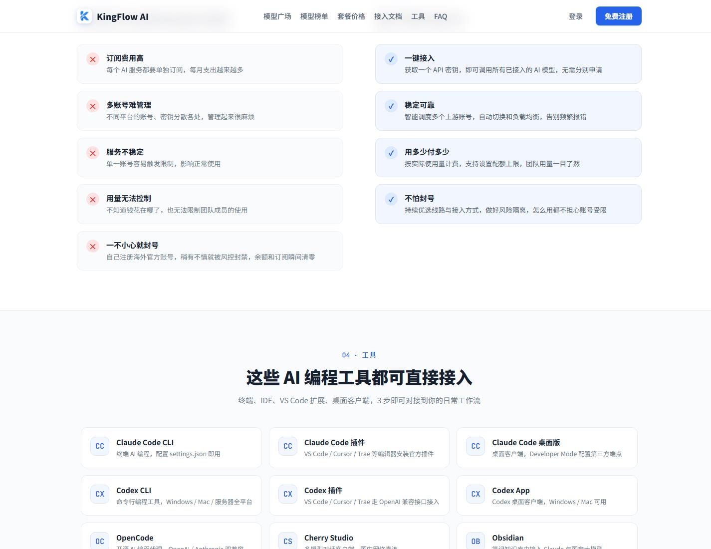 圖 4：首頁接入流程區可用于梳理創建 Key、替換 Base URL 和首次請求。
