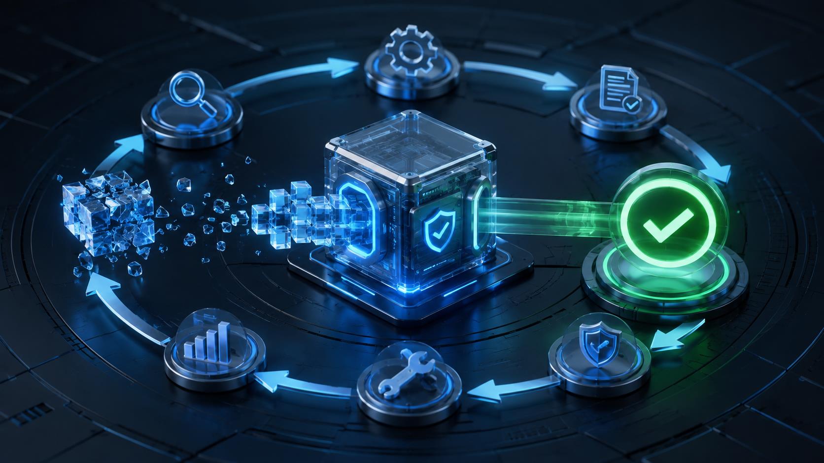 API中轉配置修復閉環 3D 科技渲染