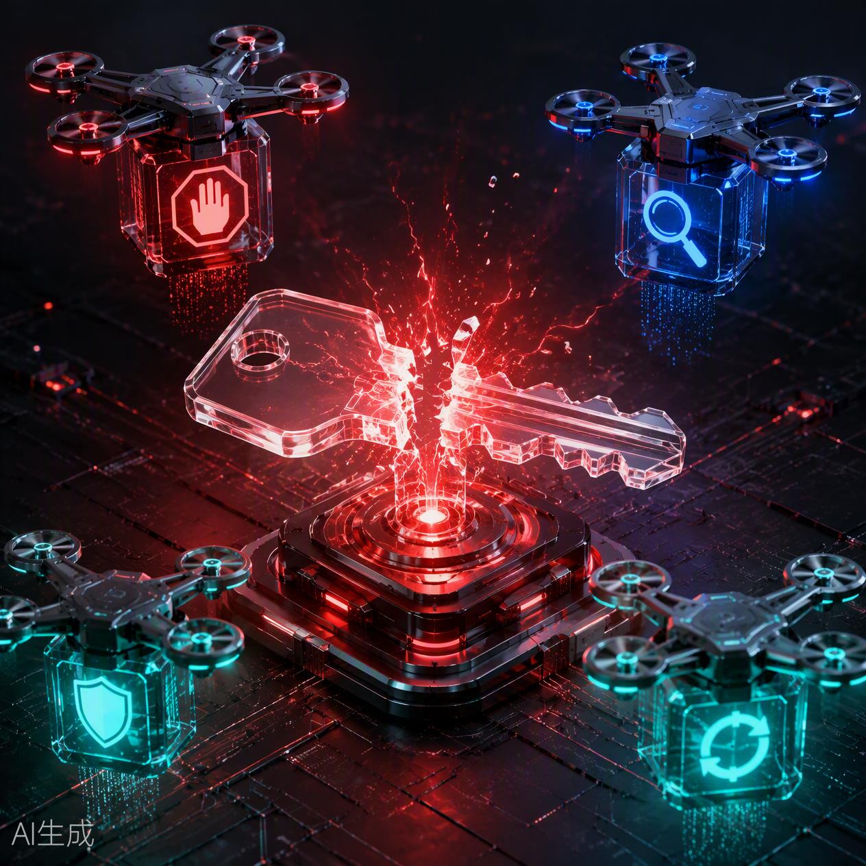 密鑰泄露應(yīng)急處置流程的 3D 渲染圖